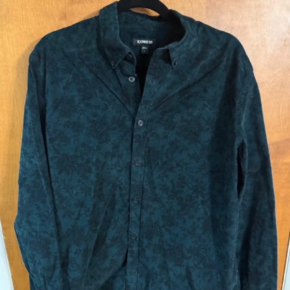 Express Men's Dark Teal Button Down Shirt